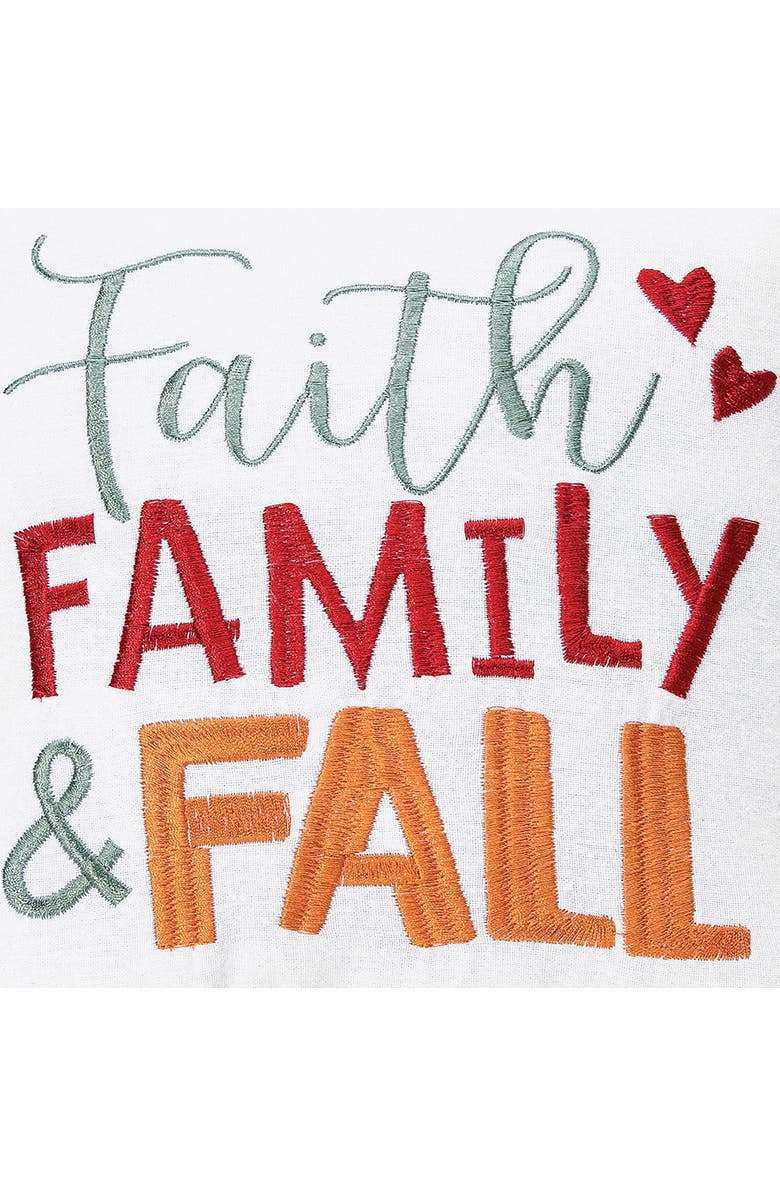 C&F Home "Faith Family & Fall" Cotton Blend Embroidered Mini Thanksgiving Accent Pillow 10" x 10", Alternate, color, 