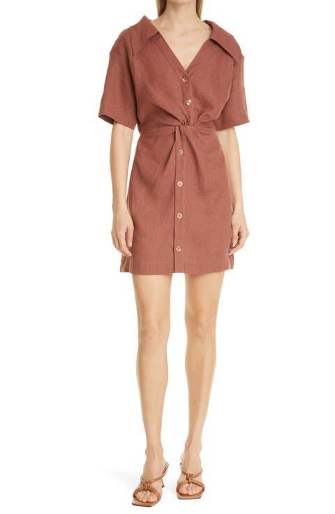 Taiga Linen Mini Shirtdress