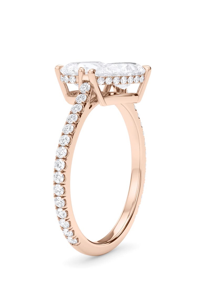 Twin Pear Cut Pavé Lab Grown Diamond Ring, Alternate, color, 18K ROSE GOLD