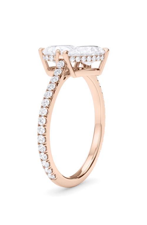 Hautecarat Twin Pear Cut Pavé Lab Grown Diamond Ring