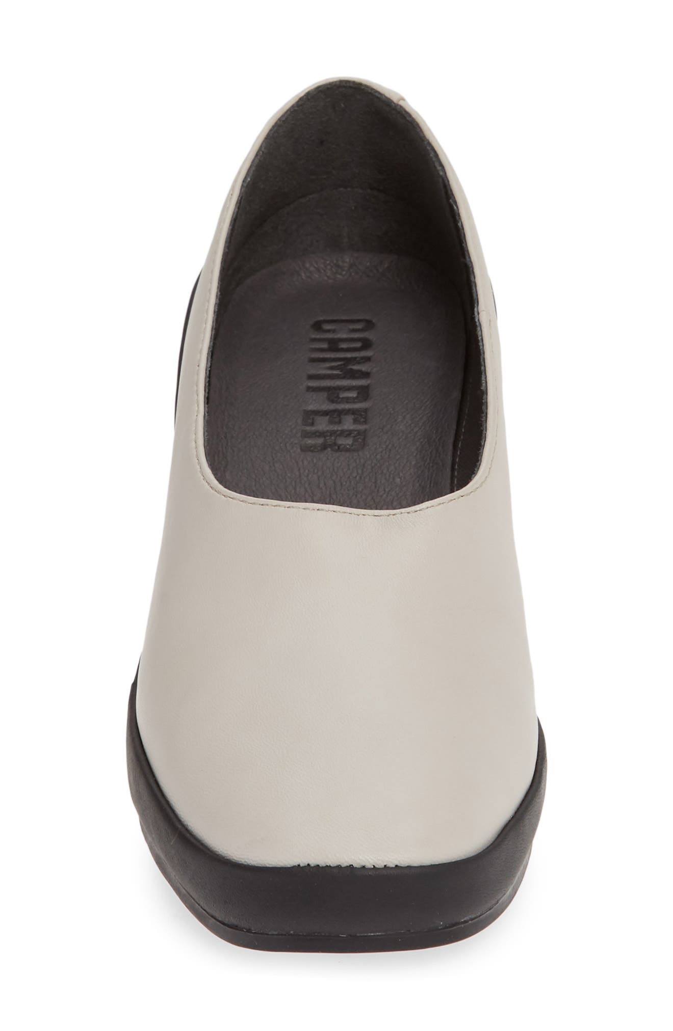 Upright Column Heel Pump, Alternate, color, BEIGE LEATHER
