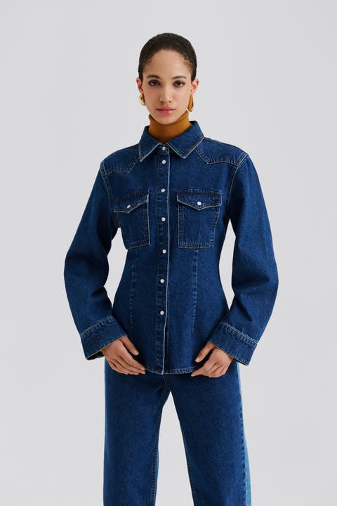 Anthea Fitted Waist Denim Shirt