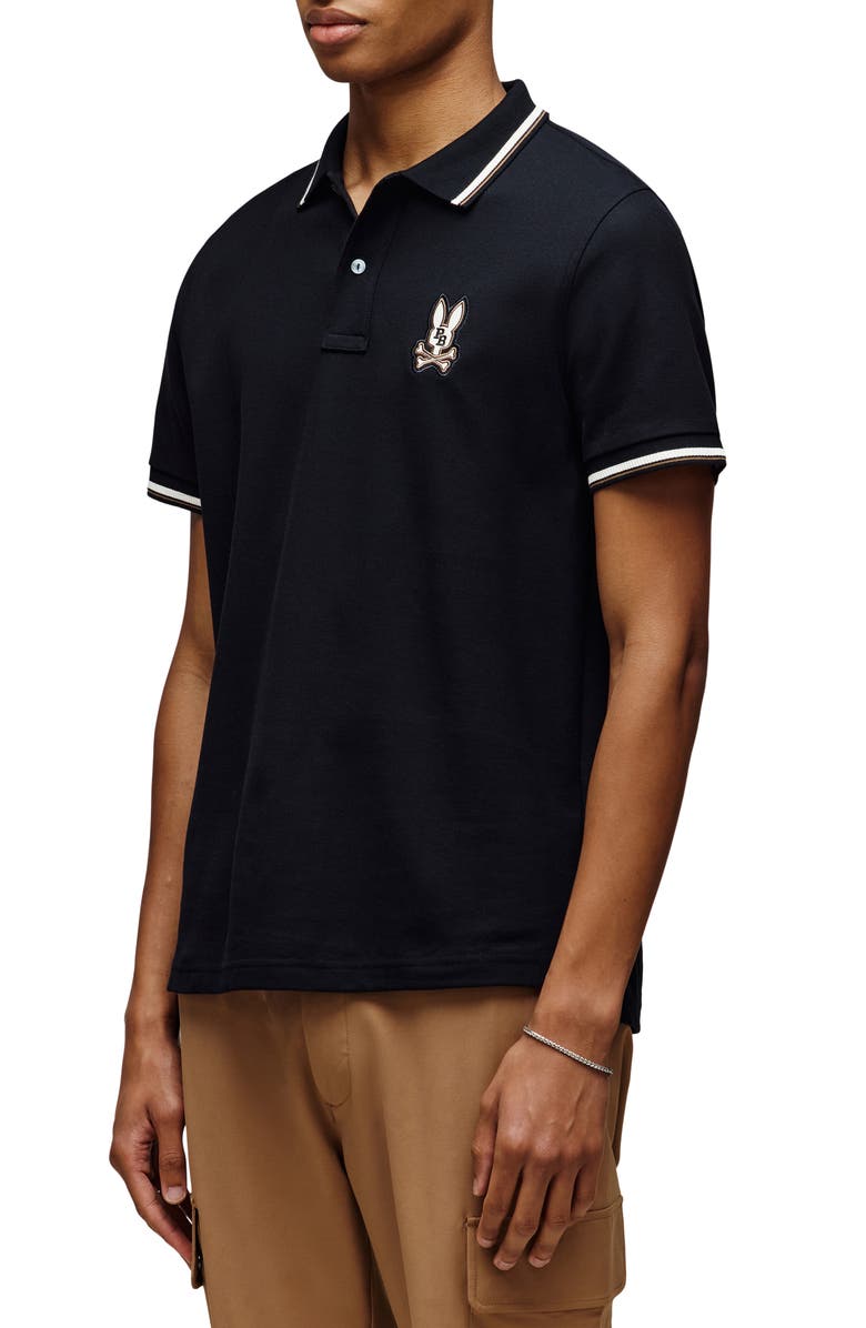 Psycho Bunny Wade Pima Cotton Piqué Polo, Alternate, color, Black