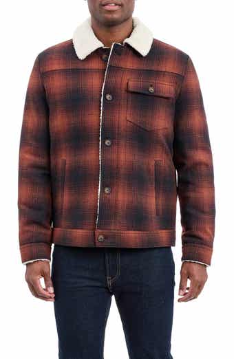 Lucky Brand Plaid Faux Shearling Lined Trucker Jacket