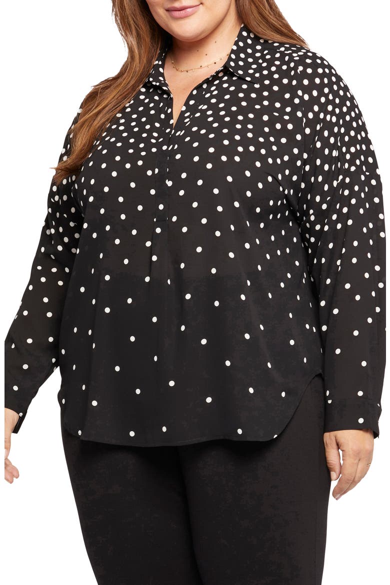 Becky Recycled Polyester Georgette Popover Blouse, Main, color, PERCY DOT