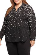 NYDJ Becky Recycled Polyester Georgette Popover Blouse