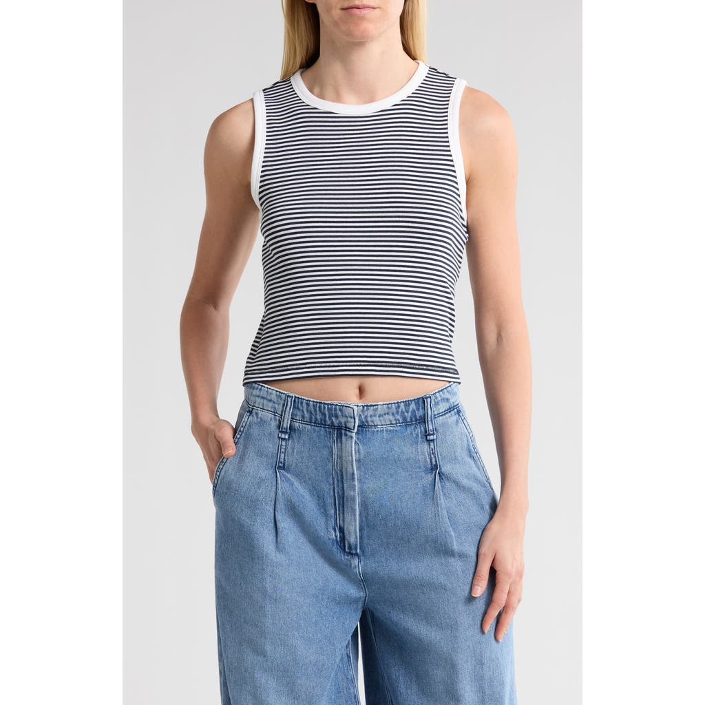 Rag & Bone Essie Rib Crop Tank In Navystrp