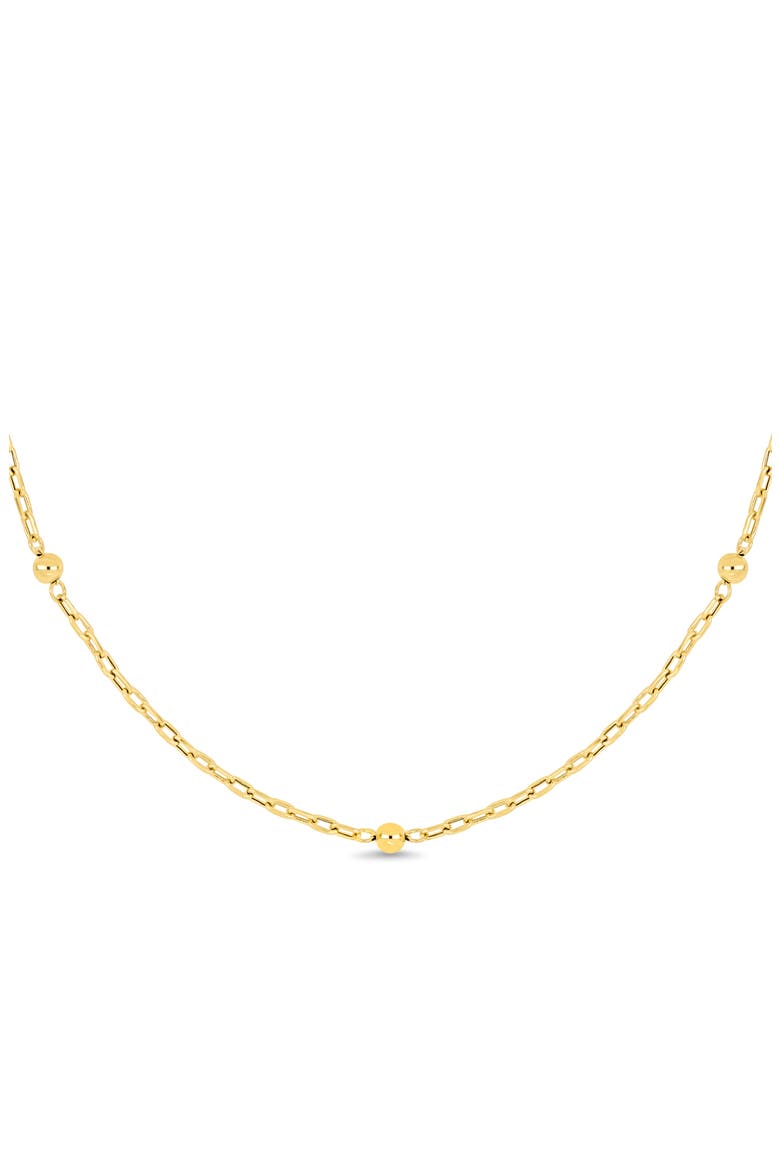 14K Gold Bead Station Chain Necklace (Online Trunk Show), Alternate, color, 14K YELLOW GOLD