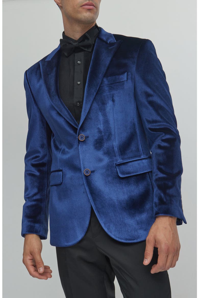 Diamond Velvet Tuxedo Jacket, Main, color, NAVY