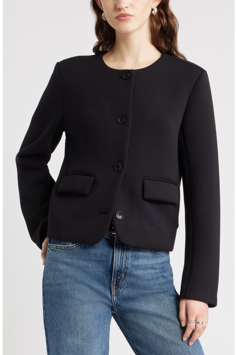 Neoprene Jacket, Main, color, BLACK