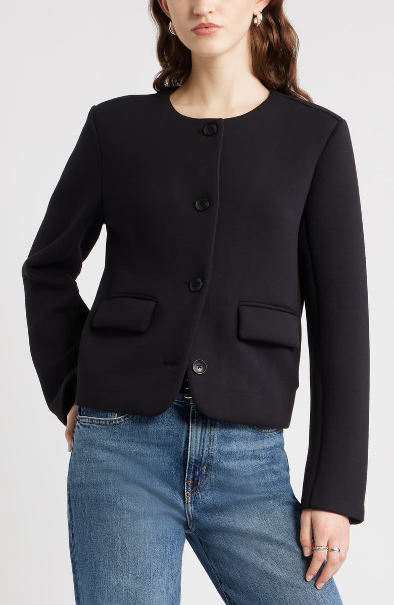 Nordstrom Neoprene Jacket, Main, color, Black