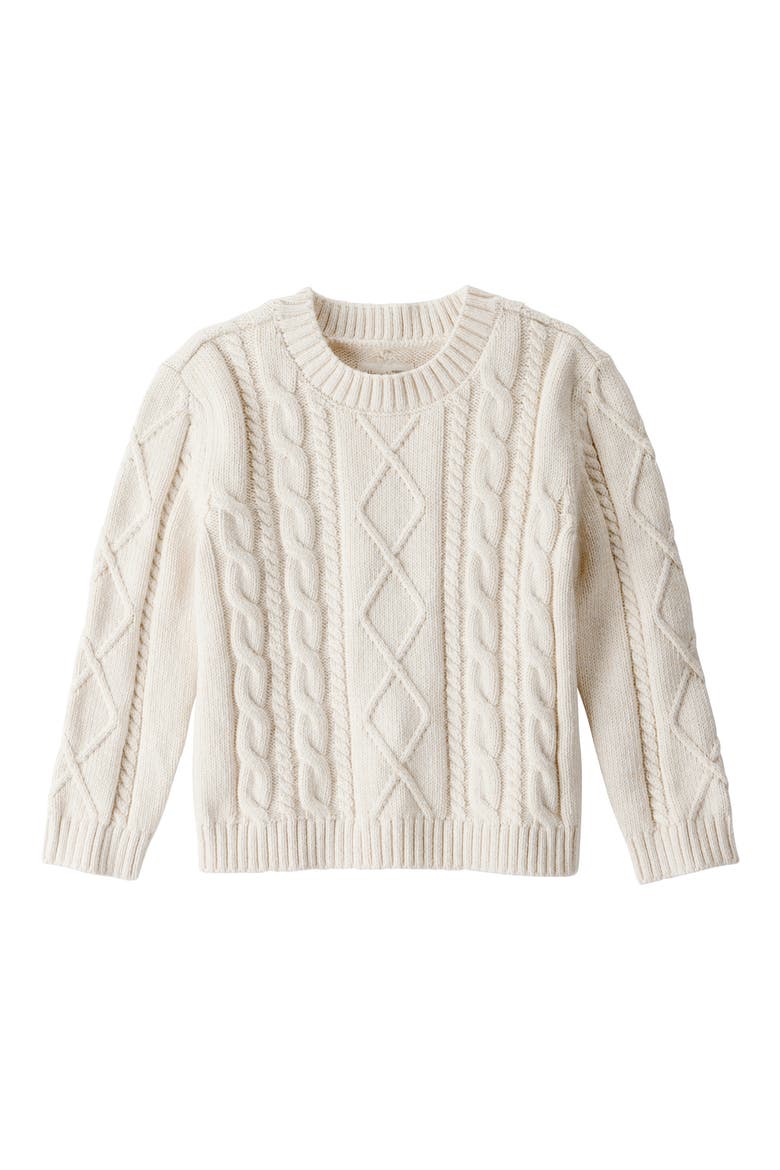 Kids' Organic Cotton Cable Knit Sweater, Main, color, IVORY