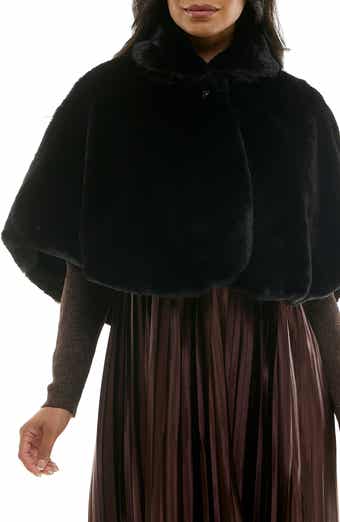 Nina Leonard Faux Fur Capelet