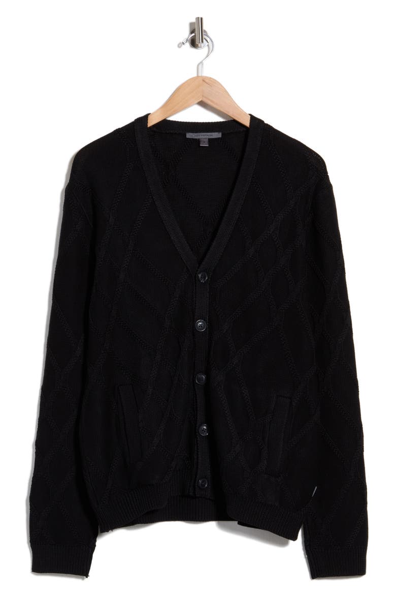 Gideon Organic Cotton Cardigan, Main, color, BLACK