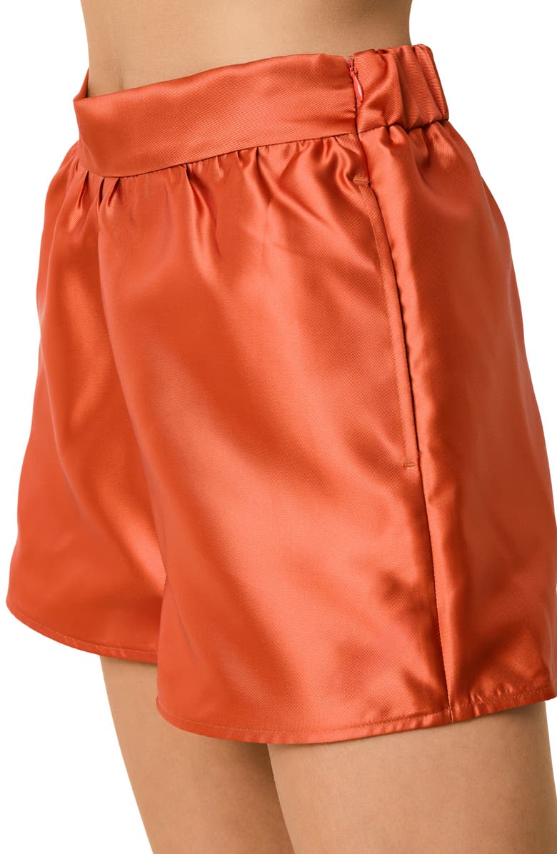 Solid & Striped The Emery Satin Shorts, Alternate, color, Rust