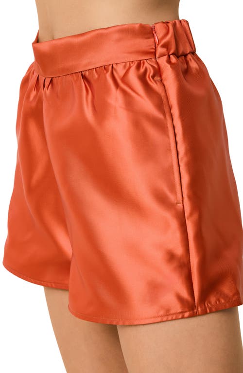 Solid & Striped The Emery Satin Shorts In Brown