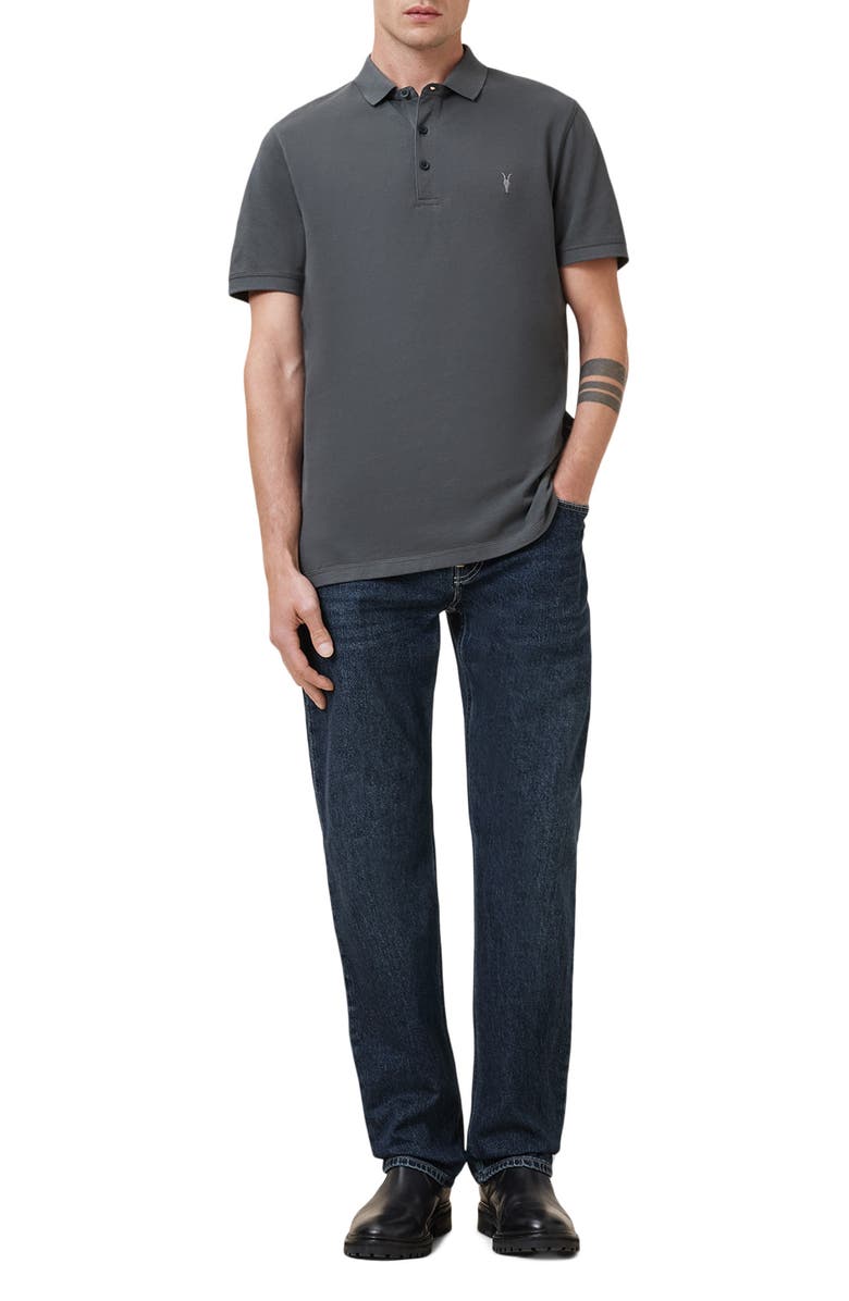 AllSaints Reform Cotton Piqué Polo, Alternate, color, Carter Grey