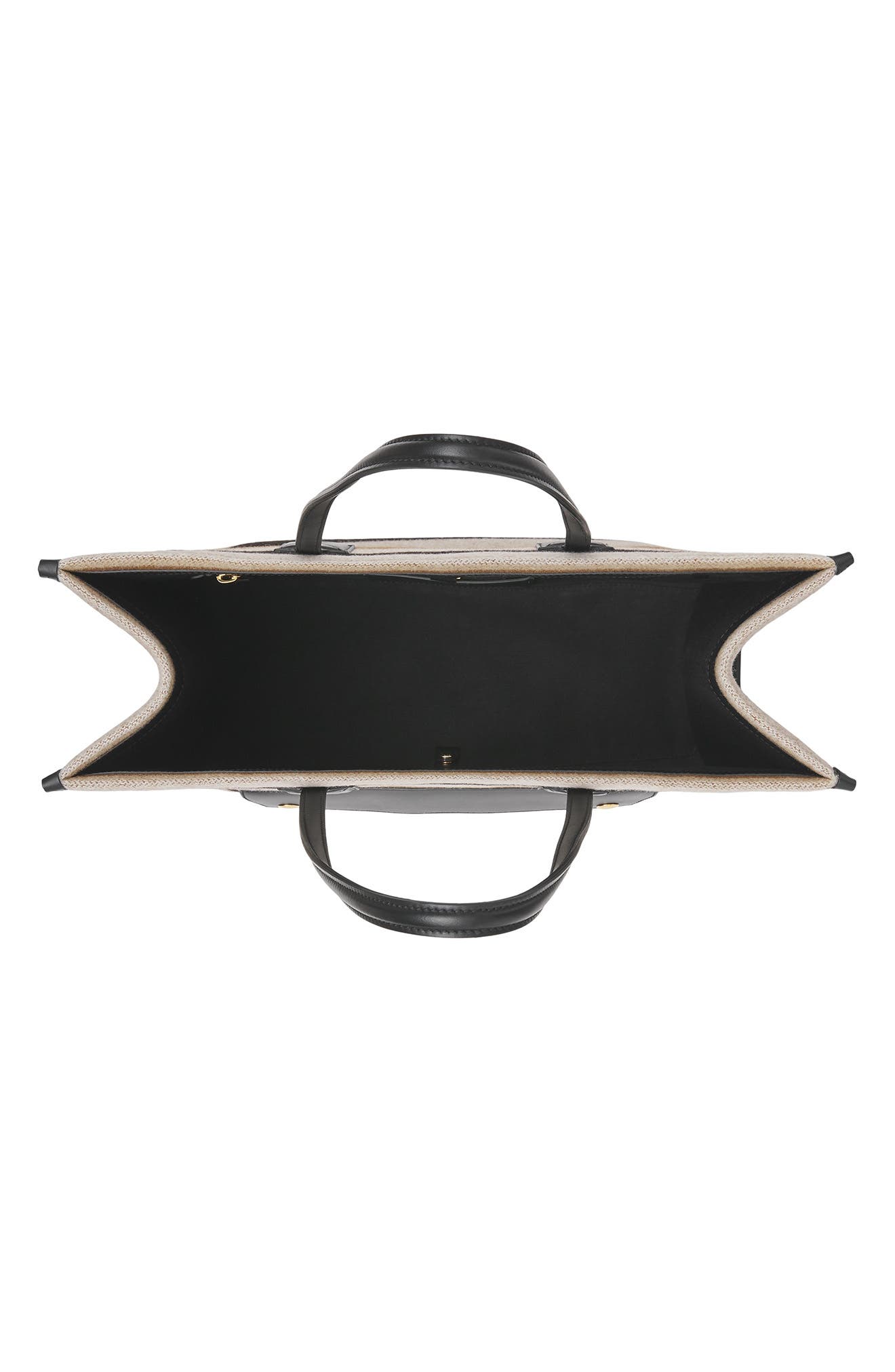 Burberry Medium Pocket Stripe Wool & Leather Tote, Alternate, color, 