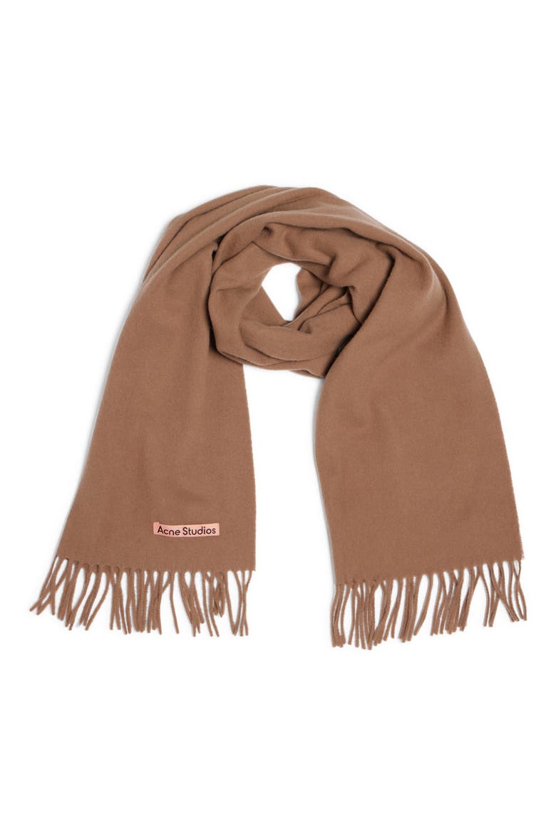 Fringe Wool Scarf, Alternate, color, CARAMEL BROWN