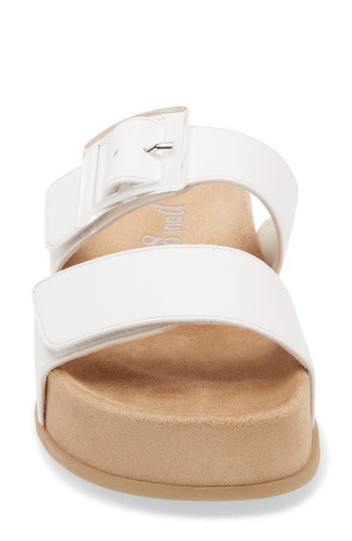 Paul Green Aloha Slide Sandal In White Future Nappa