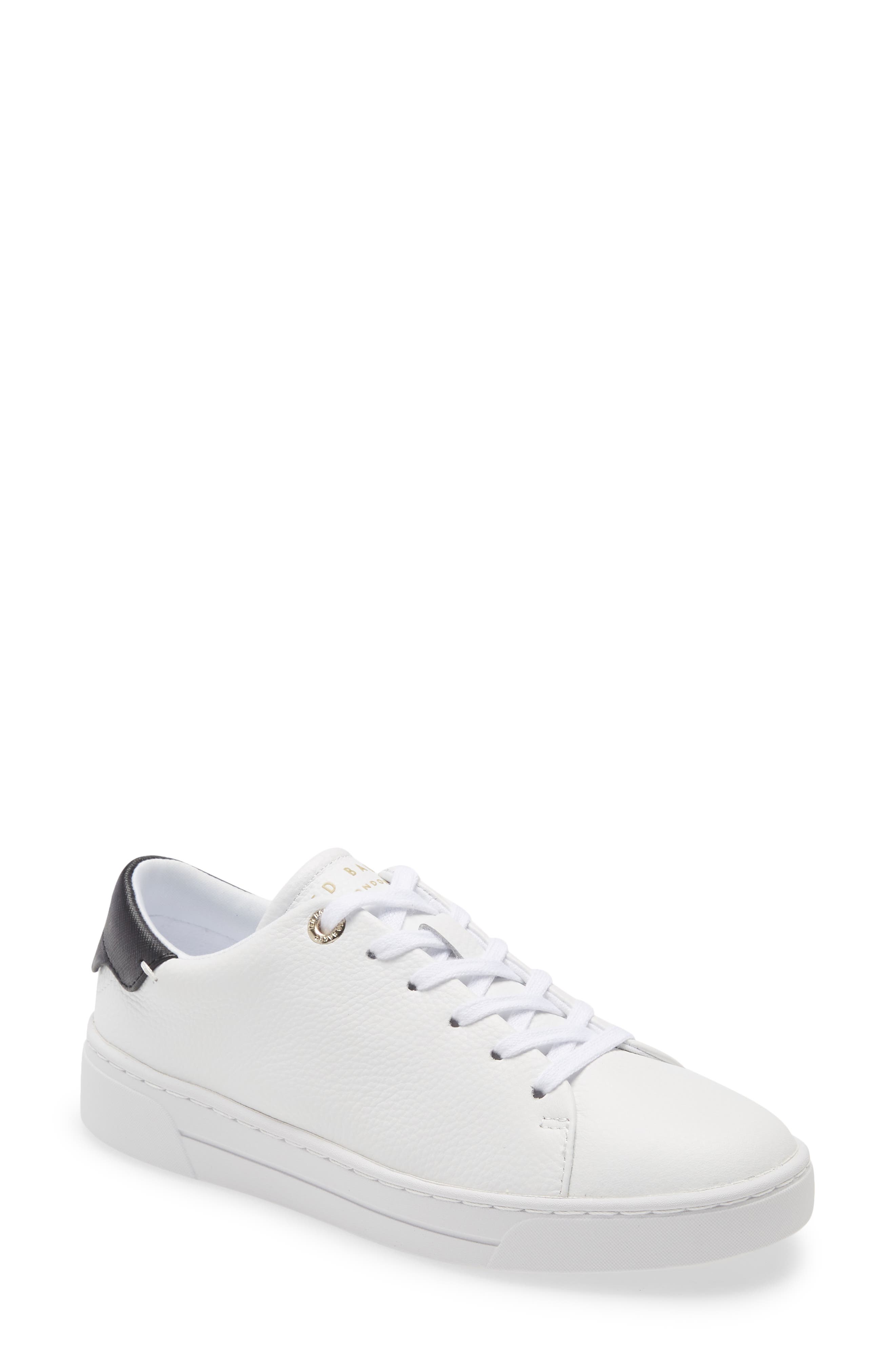 Ted Baker London Kimmi Sneaker, Main, color, White Black Leather Top Grain