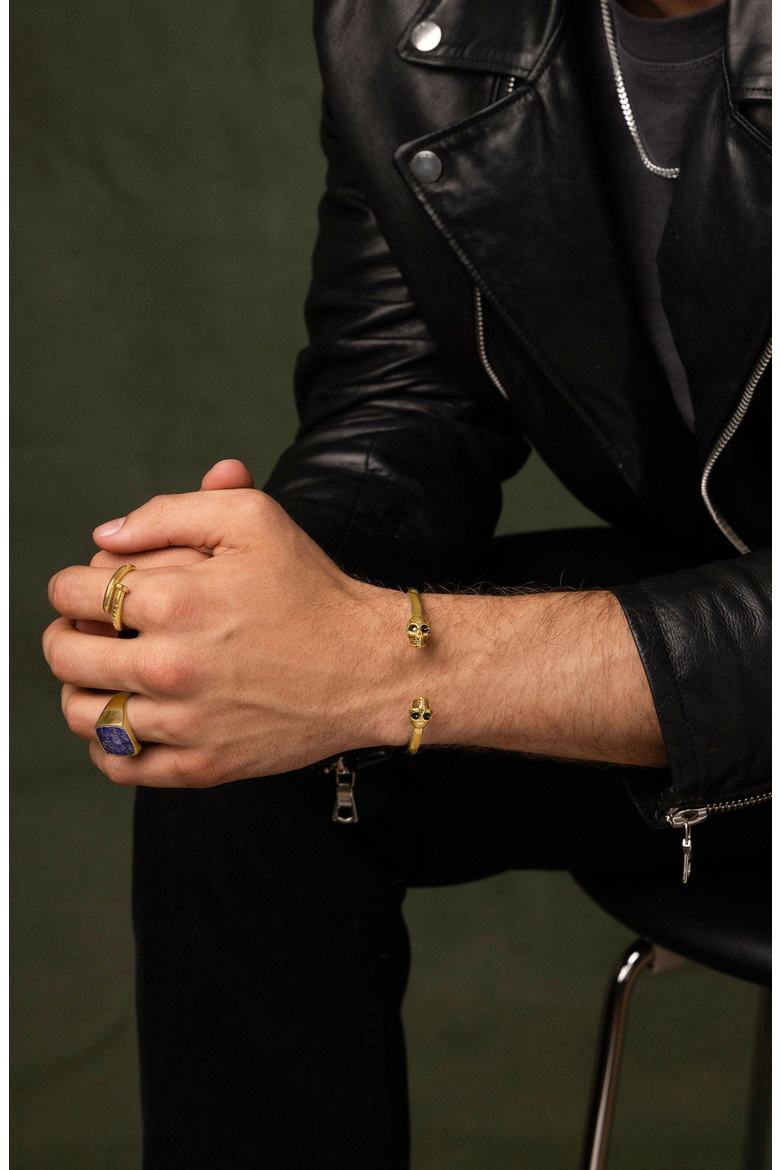 Golden Skull Bangle, Alternate, color, Gold