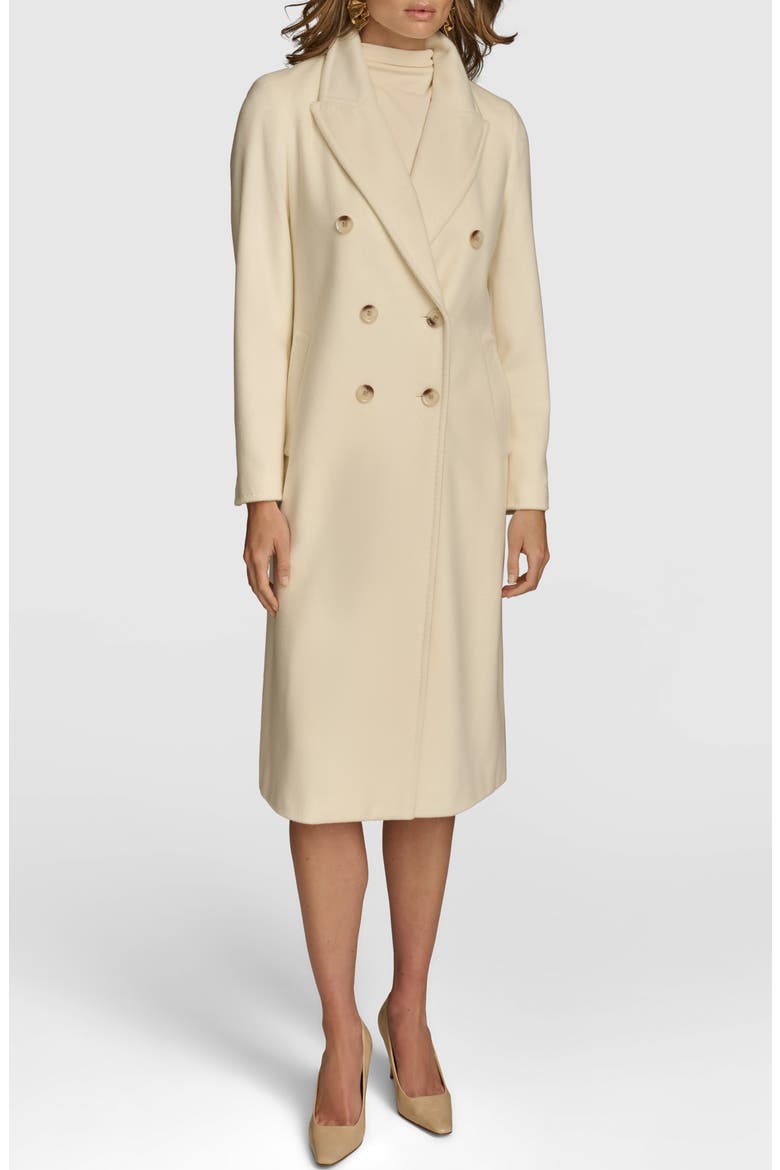 Tailored Double Breasted Wool Blend Coat, Main, color, IVORY