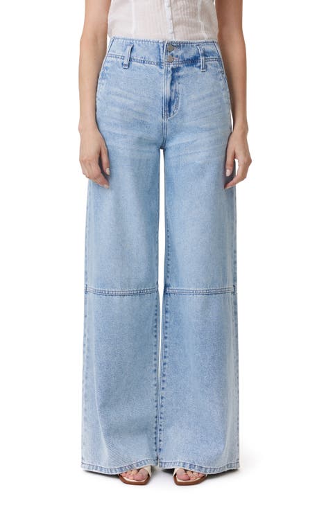 High Waist Wide Leg Trouser Jeans (Vapor)