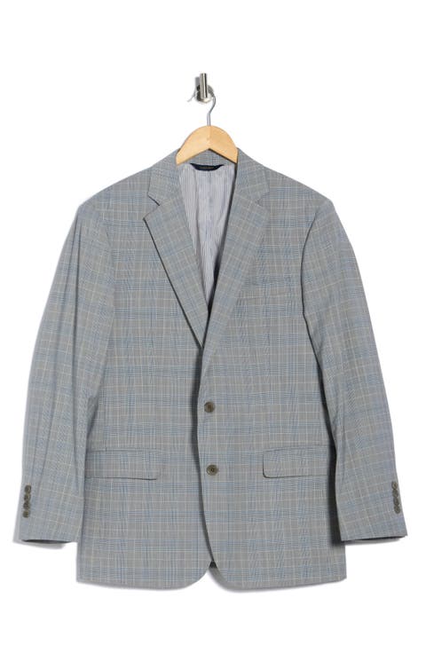 Plaid Wool Blend Blazer
