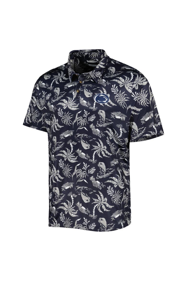 Men's Columbia Navy Penn State Nittany Lions Super Terminal Tackle Omni-Shade Polo, Alternate, color, Navy