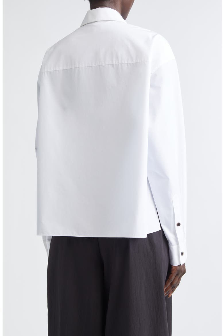 Boxy Crop Cotton Poplin Button-Up Shirt, Alternate, color, WHITE