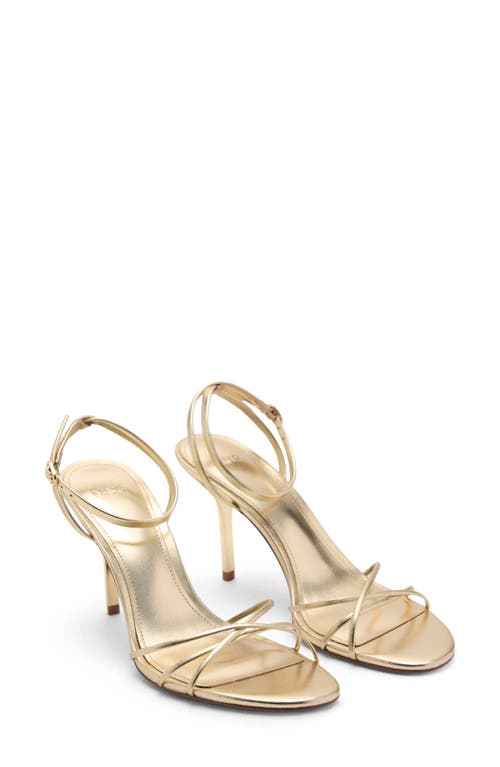 MANGO Ankle Strap Sandal in Gold at Nordstrom, Size 37