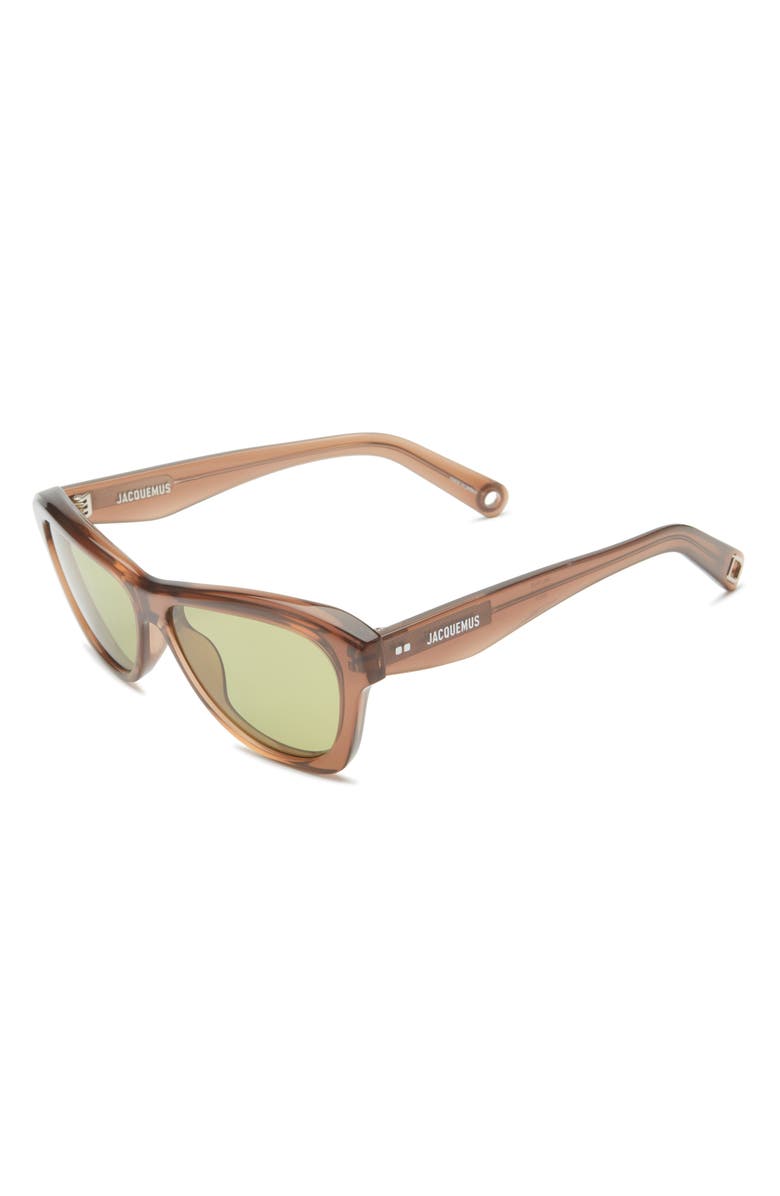 Jacquemus Palmier Square Sunglasses, Alternate, color, Crystal Brown/ Silver