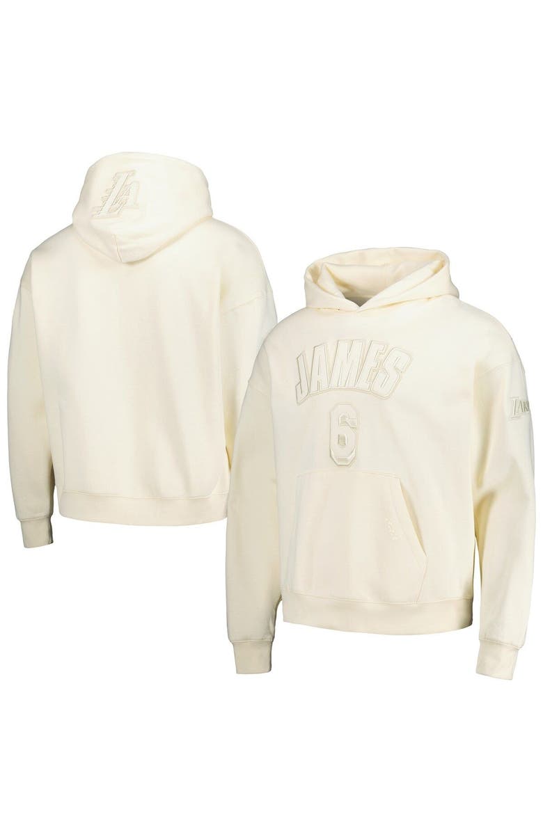 PRO STANDARD Men's Pro Standard LeBron James Cream Los Angeles Lakers Name & Number Pullover Hoodie, Alternate, color, 