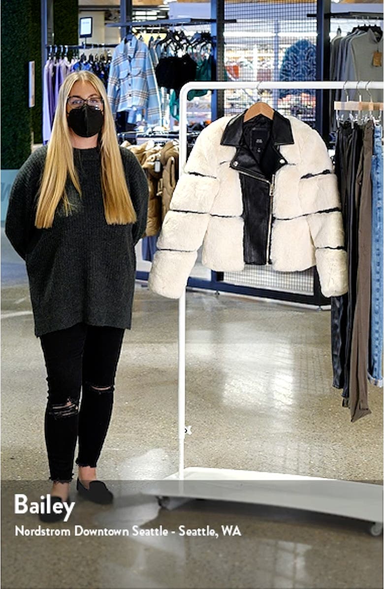 Faux Fur & Faux Leather Moto Jacket, sales video thumbnail