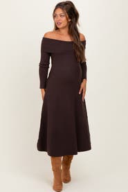 PinkBlush Off Shoulder Sweater Midi Dress