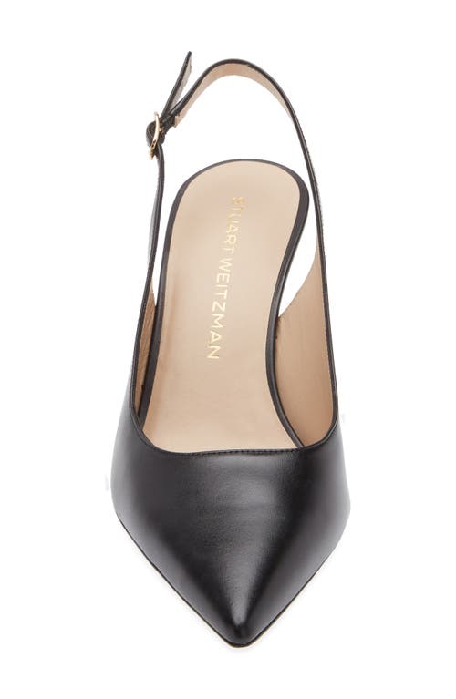 Stuart Weitzman Stuart Power 75 Pointed Toe Slingback Pump In Black