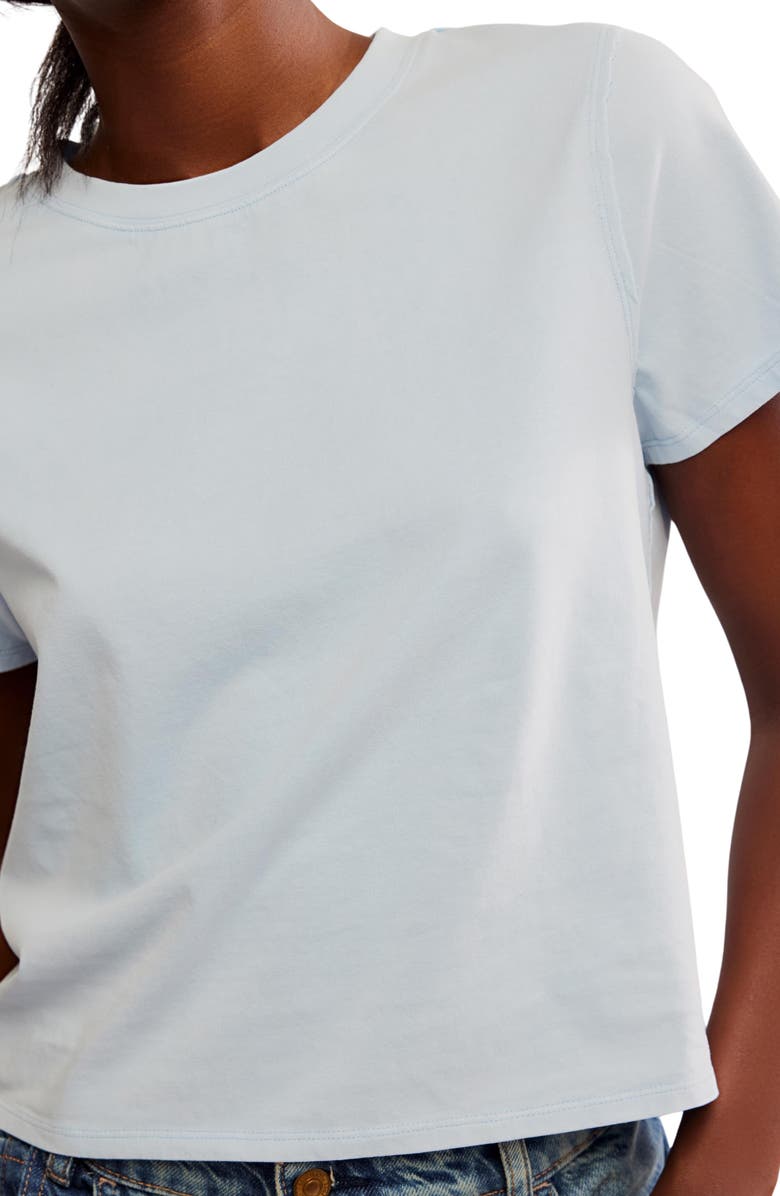 Free People Everyday Cotton T-Shirt, Alternate, color, Ice Water