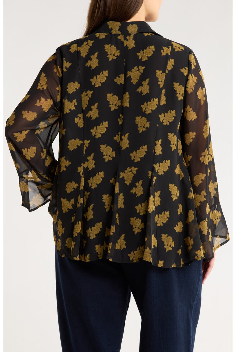 Chiffon Shirt, Alternate, color, BLACK/ GOLD HEIRLOOM