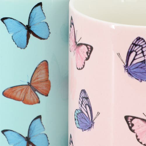 Gibson Home Butterfly Pop 4 Piece 18 Ounce Stoneware Mug Set In Multi