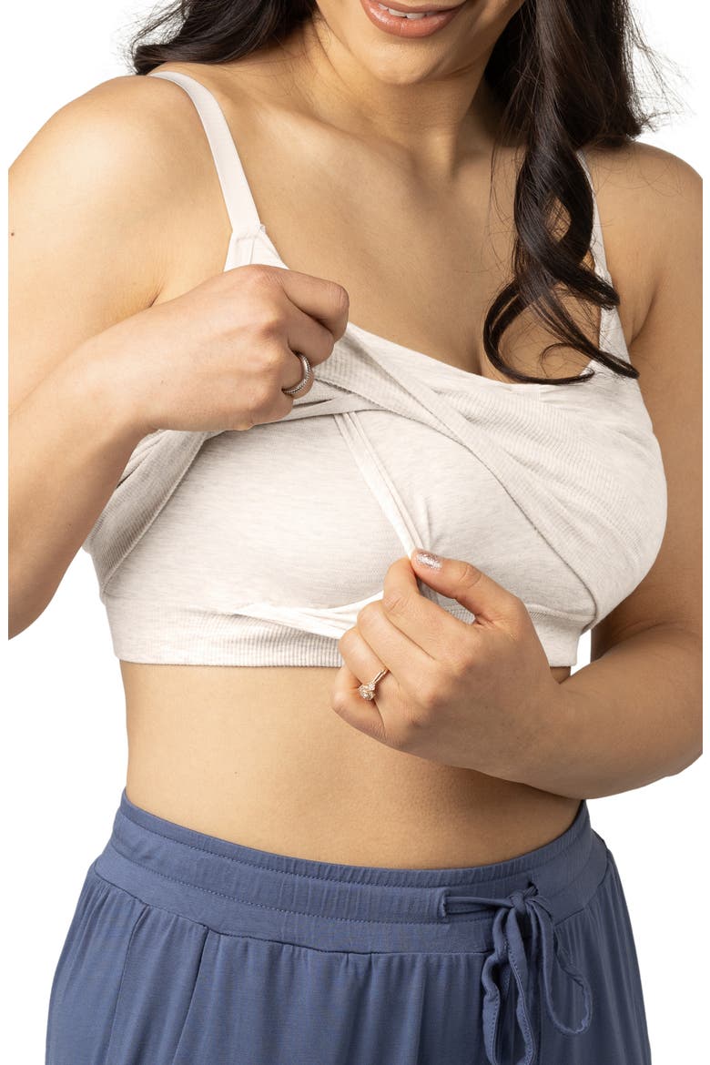 Sublime Hands-Free Pumping Lounge & Sleep Bra- Fits sizes 30B - 46D, Alternate, color, OATMEAL HEATHER