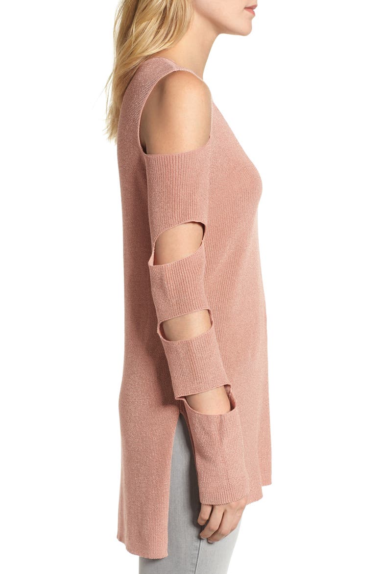 Cutout Sweater, Alternate, color, SHEER BLUSH