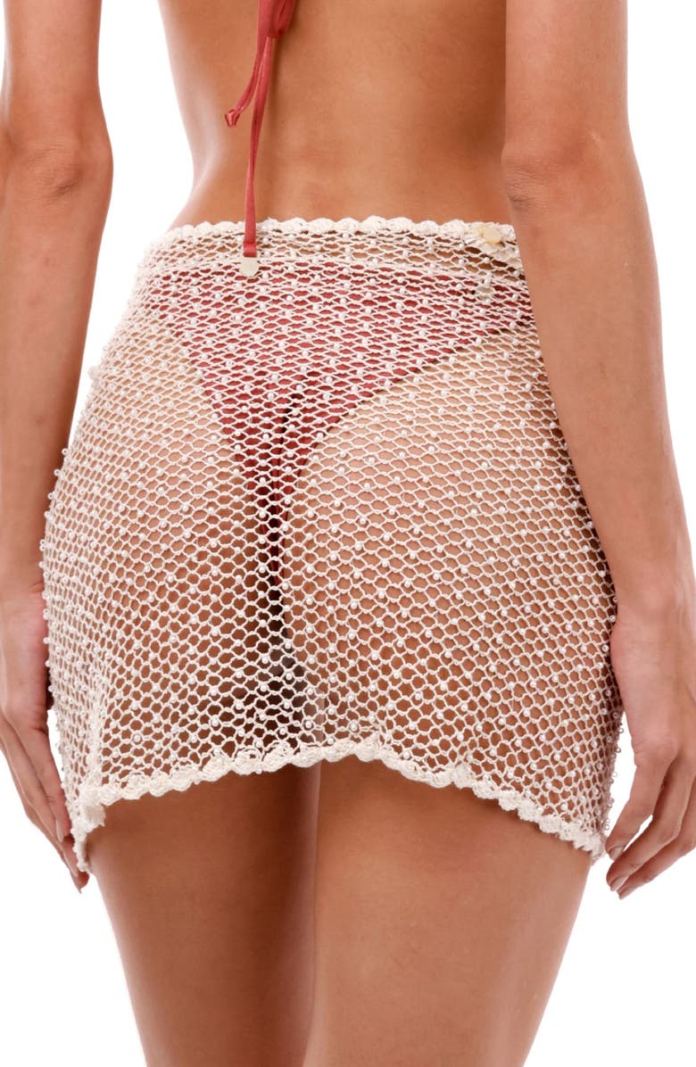 MALAI Malla Perla Sol Suri Faux Pearl Sheer Cotton Blend Cover-Up Pareo, Alternate, color, Malla Perla