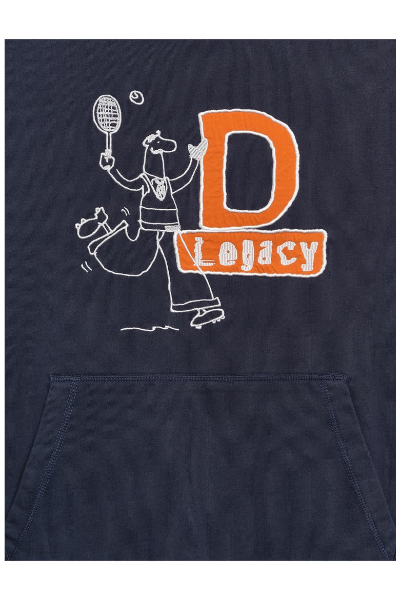 Legacy Embroidered Fleece Hoodie, Alternate, color, BLUE DENIM