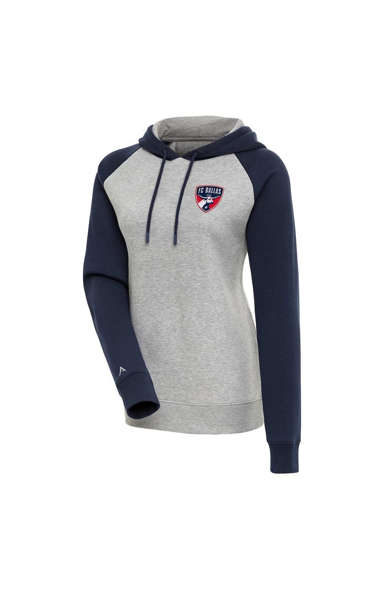 ANTIGUA Women's Antigua  Heather Gray FC Dallas Victory Raglan Sleeve Pullover Hoodie, Main, color, 
