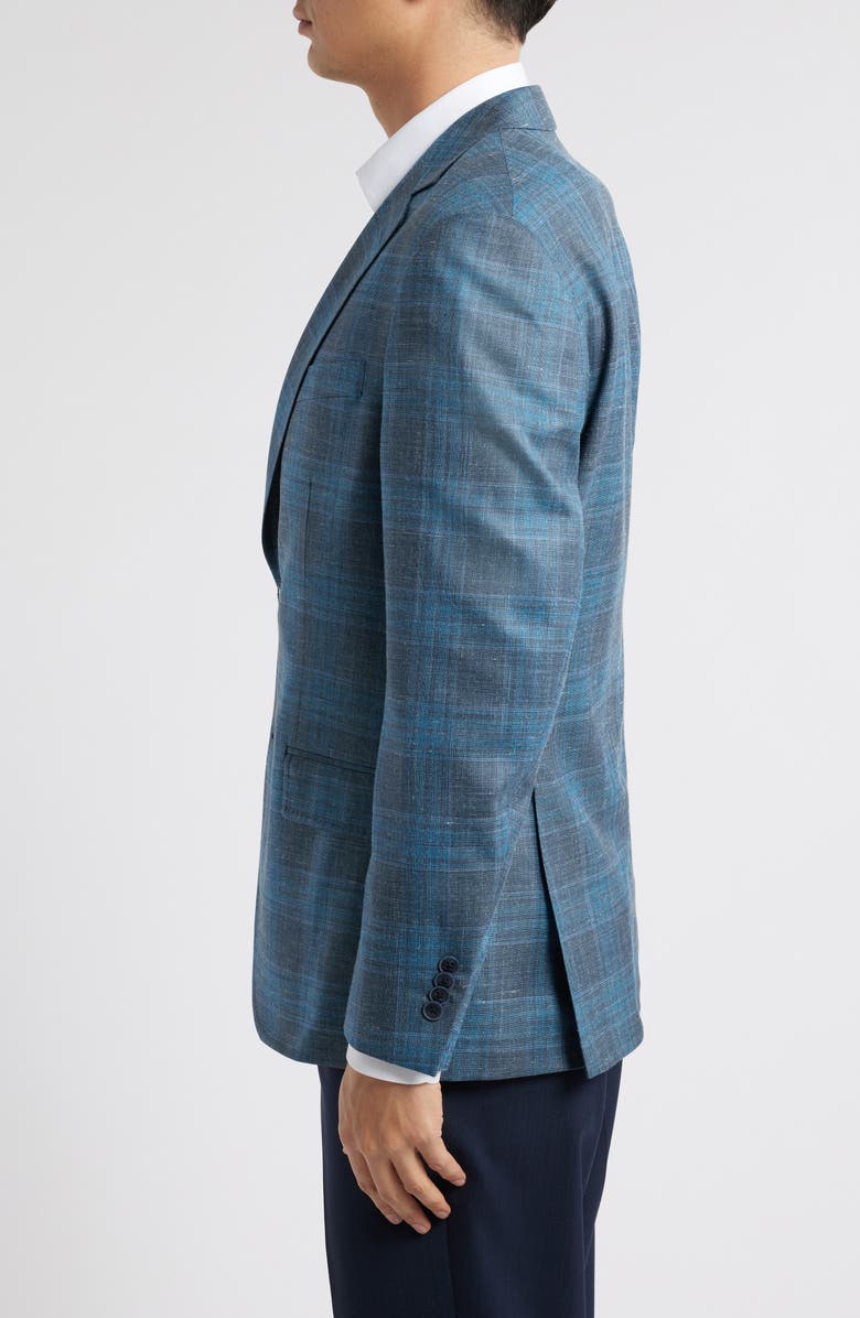 Peter Millar Hyperlight Soft Plaid Wool & Silk Blend Sport Coat, Alternate, color, Green