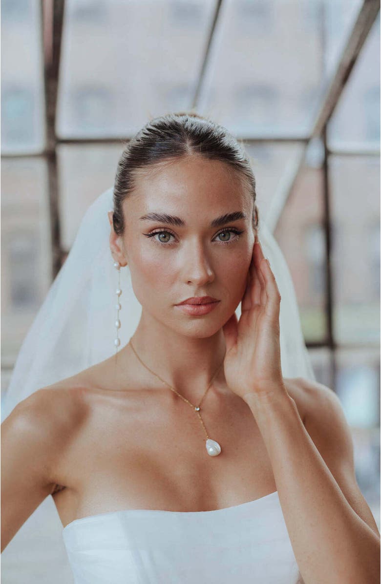 Untamed Petals Odessa Freshwater Pearl Lariat, Alternate, color, Gold