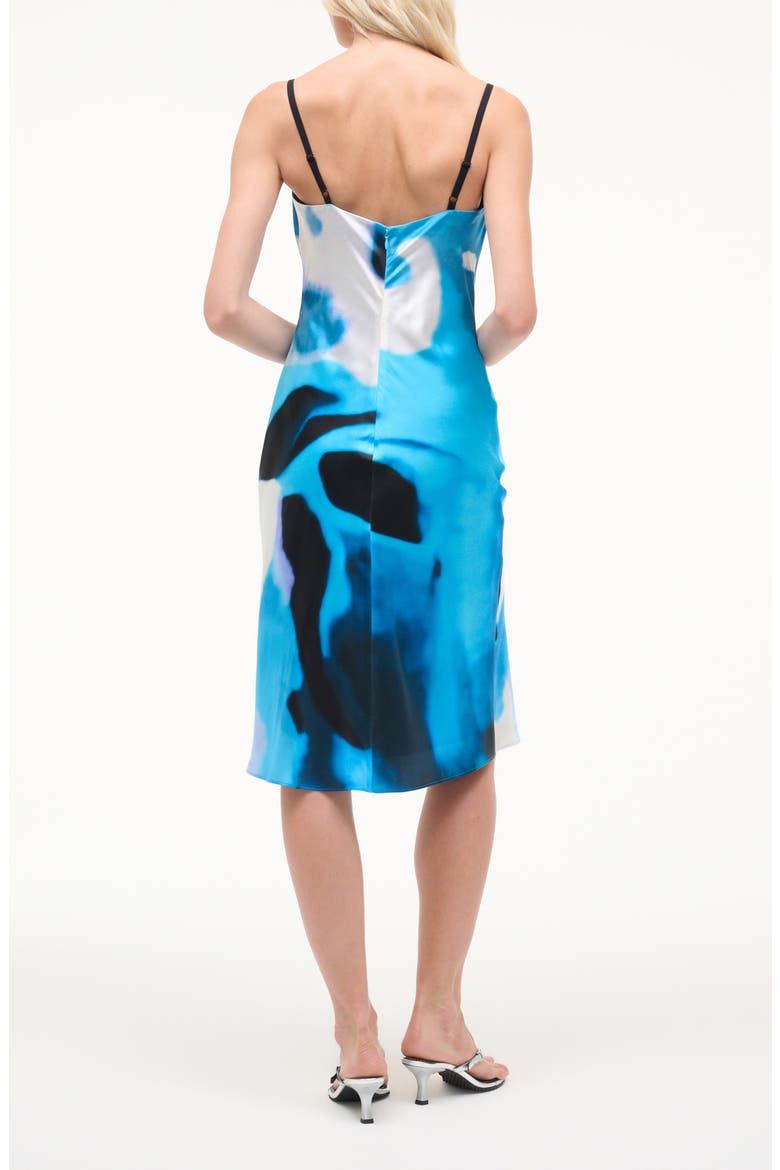 Evangeline Abstract Print Stretch Silk Slipdress, Alternate, color, BLUE HAZE