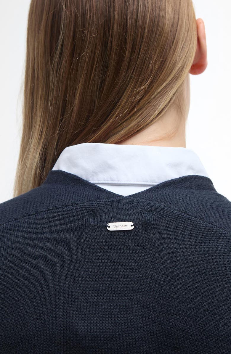 Barbour Coretta Double Face Cotton Cardigan, Alternate, color, Navy/ Grey Marl