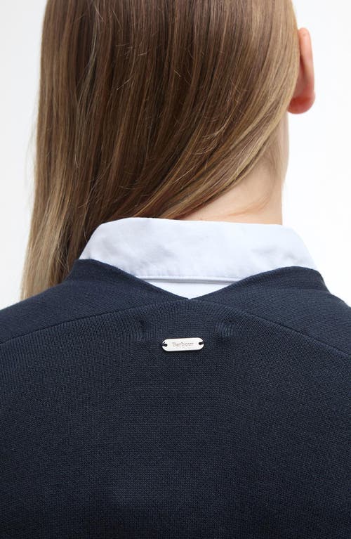 Barbour Coretta Double Face Cotton Cardigan In Blue